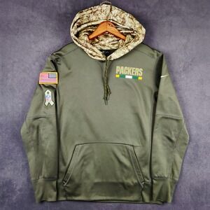 Green Bay Packers Salute To Service Nike Hoodie Mens Medium Olive Green